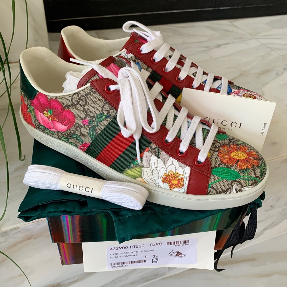 Gucci Supreme Flora GG Sneakers